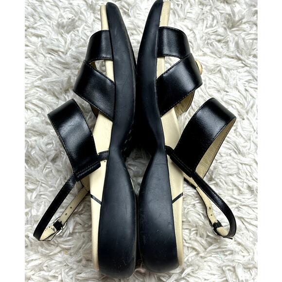 Dansko 'Didi' Dual Strap Slingback Sandals Black Leather Women Size EU 37 (US 7) - Picture 7 of 9